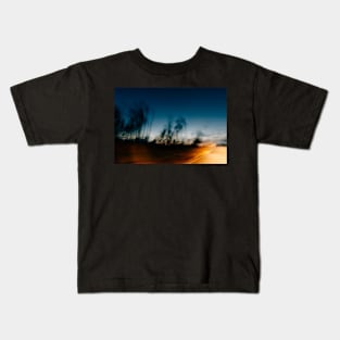 Blurry Trees at Dusk Kids T-Shirt